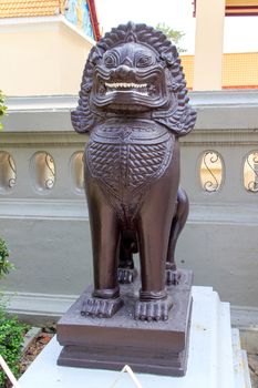 Leo statue in a temple at Thailand.