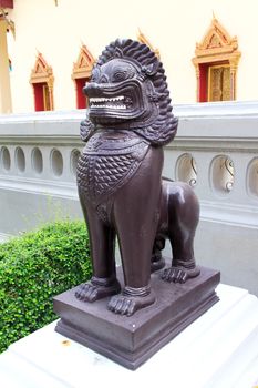 Leo statue in a temple at Thailand.