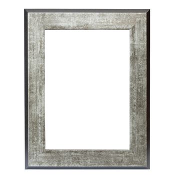 metallic picture frame isolated over white background