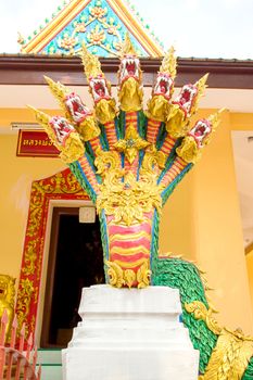 Naga statue in a temple at Thailand.