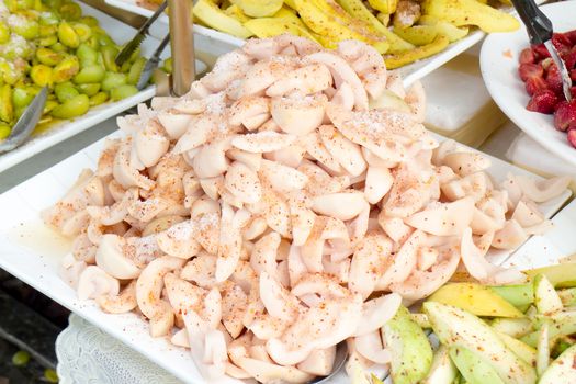Fresh salad santol put together to sell.