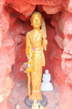 Sculpture of the woman in Wat Khu Ha Swan, thailand.