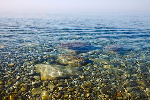 Clear water surface of the sea