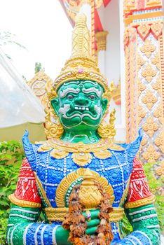 Giant sculpture in Wat Phra Kaew Temple, Thailand 