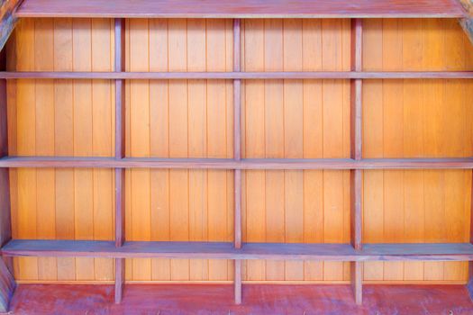 A photo of inside of wooden Thai roof. 