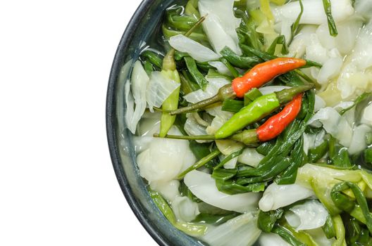 pickle vegetable cabbage chilli onion food in Thailand