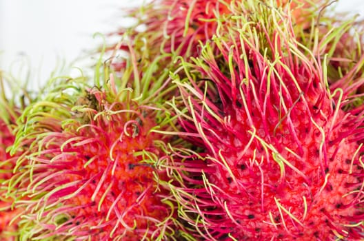 rambutan on white background fruit of asia Thailand