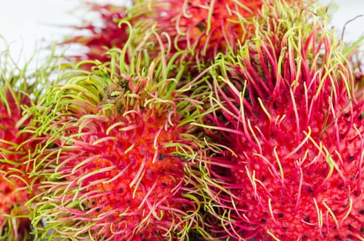 rambutan on white background fruit of asia Thailand