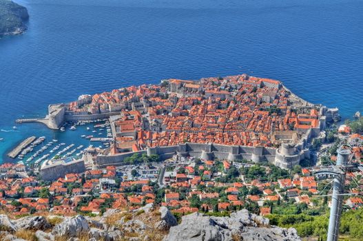 City of Dubrovnik in Croatia from above