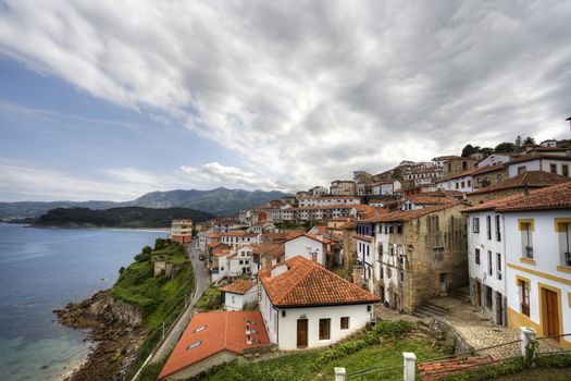 Small fishing village on the Spanish coast, Asturias, Spain.