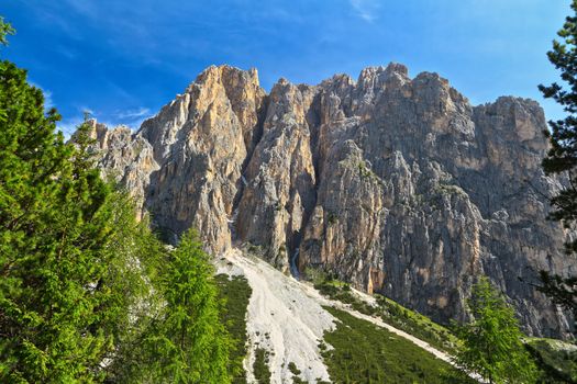 summer landscape of  Catinaccio mount, Trentino, Italy