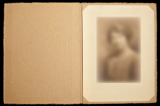 Vintage paper portrait photo frame, prepared to put your photo.