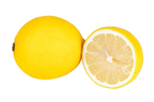 Fresh lemons isolated on white background with clipping path