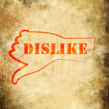 background image of the dislike on the old paper