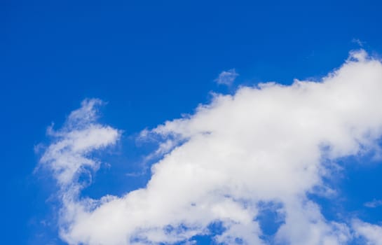 Fluffy Cloudy Blue Sky in Fresh Day.