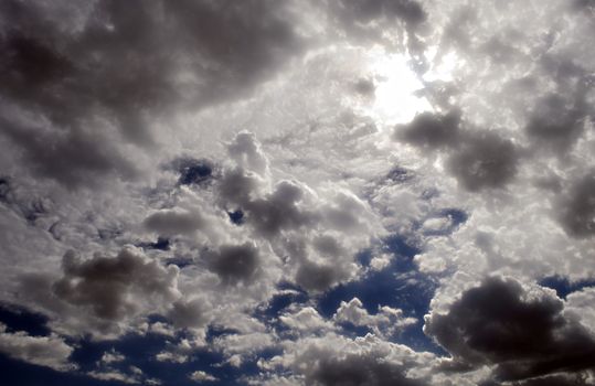 The Fluffy Cloudy Deep Blue Sky Scape 131