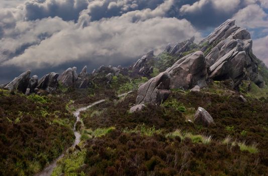 The rocky outcrop at the southern end of the Pennines is in Staffordshire England and this area is named Ramshaw Rocks.