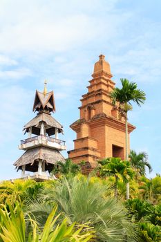 Ancient castles large and high Asian-style format.