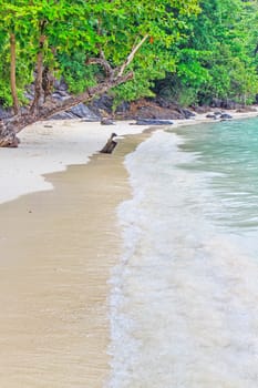 Soft wave of the sea on the sandy beach.