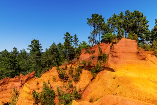 Red Cliffs in Roussillon (Les Ocres), Provence, France 