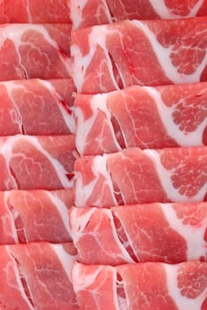 Raw Bacon Slices