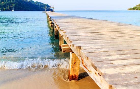 Wooden bridge on the way to the harbor.