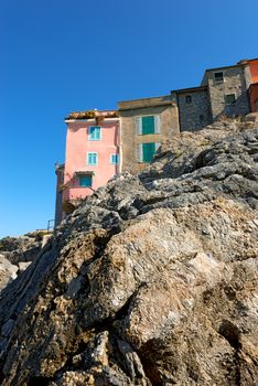 View of Tellaro, ancient small village of Liguria in Italy, southern Europe
