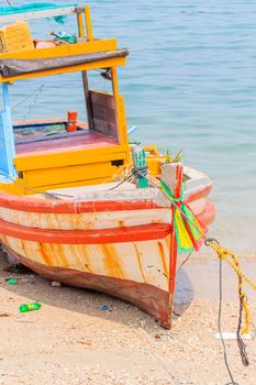 Thai fishing boat used as a vehicle for finding fish in the sea.