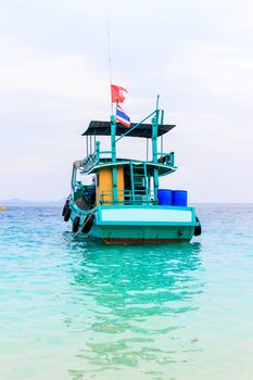 Thai fishing boat used as a vehicle for finding fish in the sea.