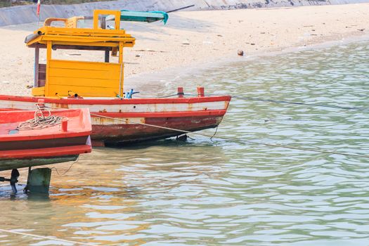 Thai fishing boat used as a vehicle for finding fish in the sea.