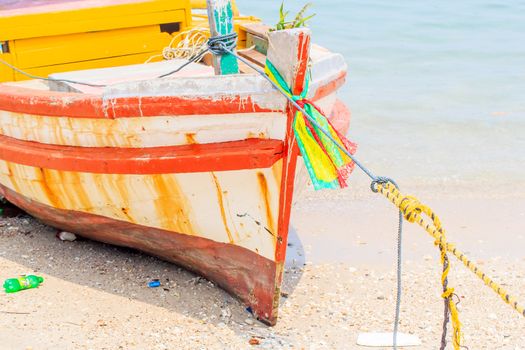 Thai fishing boat used as a vehicle for finding fish in the sea.