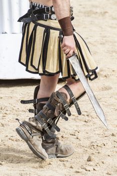 gladiator fighting in the arena of Roman circus