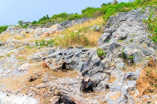 Landscape of large rocks on the mountains.