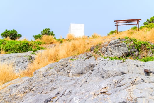 Landscape of large rocks on the mountains.