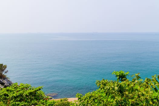 The scenic sea view from the mountain.