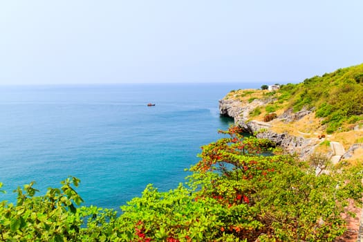 The scenic sea view from the mountain.