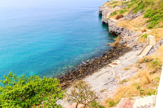 The scenic sea view from the mountain.