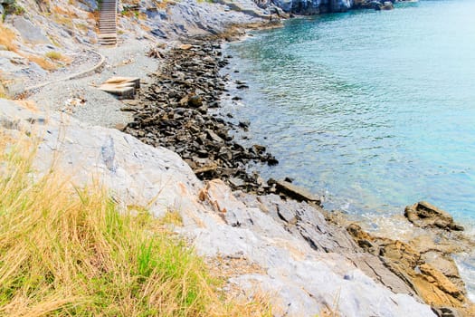 The scenic sea view from the mountain.