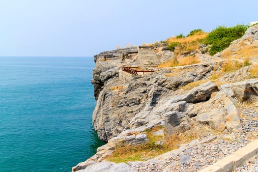 The scenic sea view from the mountain.