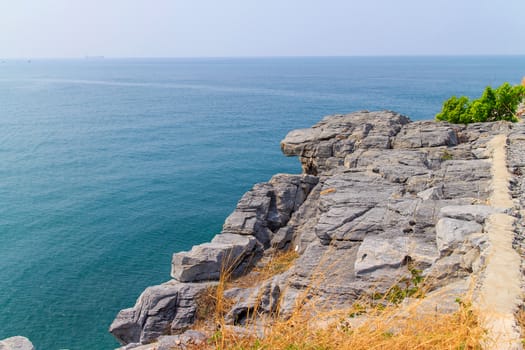 The scenic sea view from the mountain.