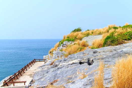 The scenic sea view from the mountain.