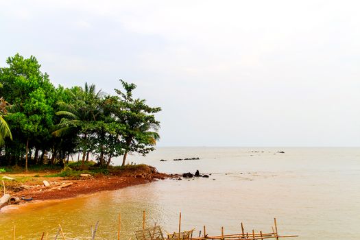 The scenic sea view from the beach.