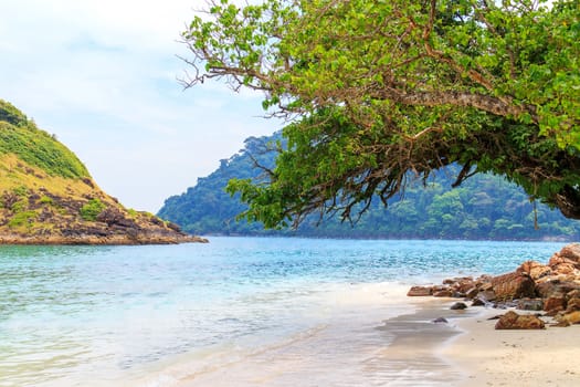 The scenic sea view from the beach.