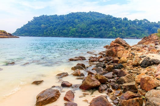 The scenic sea view from the mountain.