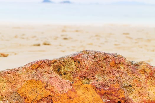 Stones are placed on the beach, empty one.