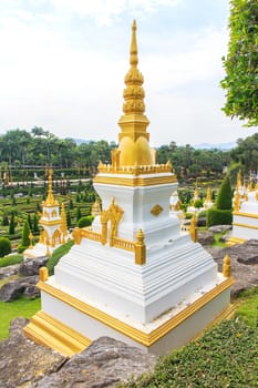 The beautiful traditional golden Thai gable at Thai temple.