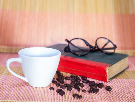 Cup of hot drink with coffee beam's