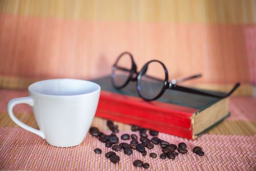 Cup of hot drink with coffee beam's