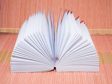 White opened booknote with blank pages