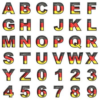 Germany alphabet set on white background